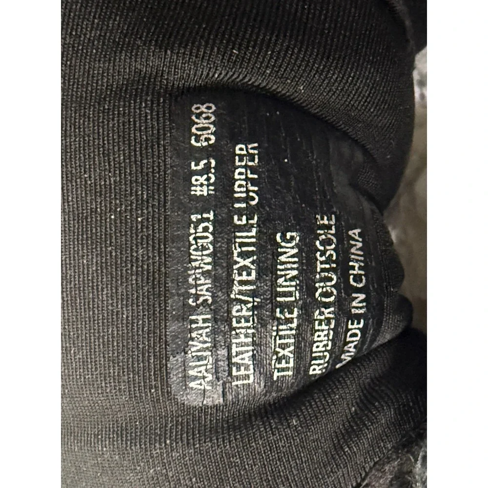 Aaliyah SAPW0051 Black Leather Suede Textile Low Top Sneakers Womens 8.5